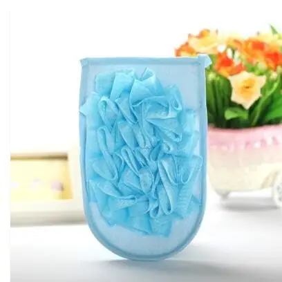 FEIGO 1 шт шарик для ванны/губка для ванны/насадка для душа с цветком для тела, щетка для ухода за кожей, спа отшелушивающие рукавицы, перчатки для мытья, F01 - Цвет: F01 Blue