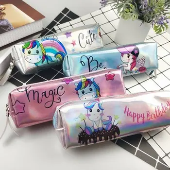 

1pcs Unicorn Pencil Pouch Stationery Cute Pen Bag Novelty Cartoon Pencil Case Student Gift Printing Kawaii Bag School Supplies