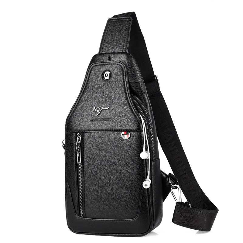  Luxury Brand Messenger Bag Leather Men Chest Bag Vintage Crossbody Shoulder Bag Men's Business Slin - 33041636298