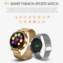 GOLDENSPIKE New F1 Bluetooth Smart Watch MTK2502 with Heart Rate Monitor for Android IOS Phone update v360 support Korean Hebrew