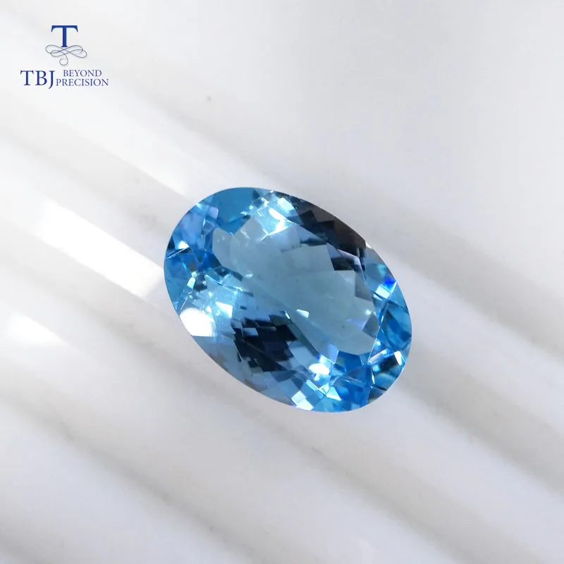 Tbj natural sky topaz ov13*18 ard 13.9ct for silver or gold jewelry mounting 100% natural sky topaz loose gemstones