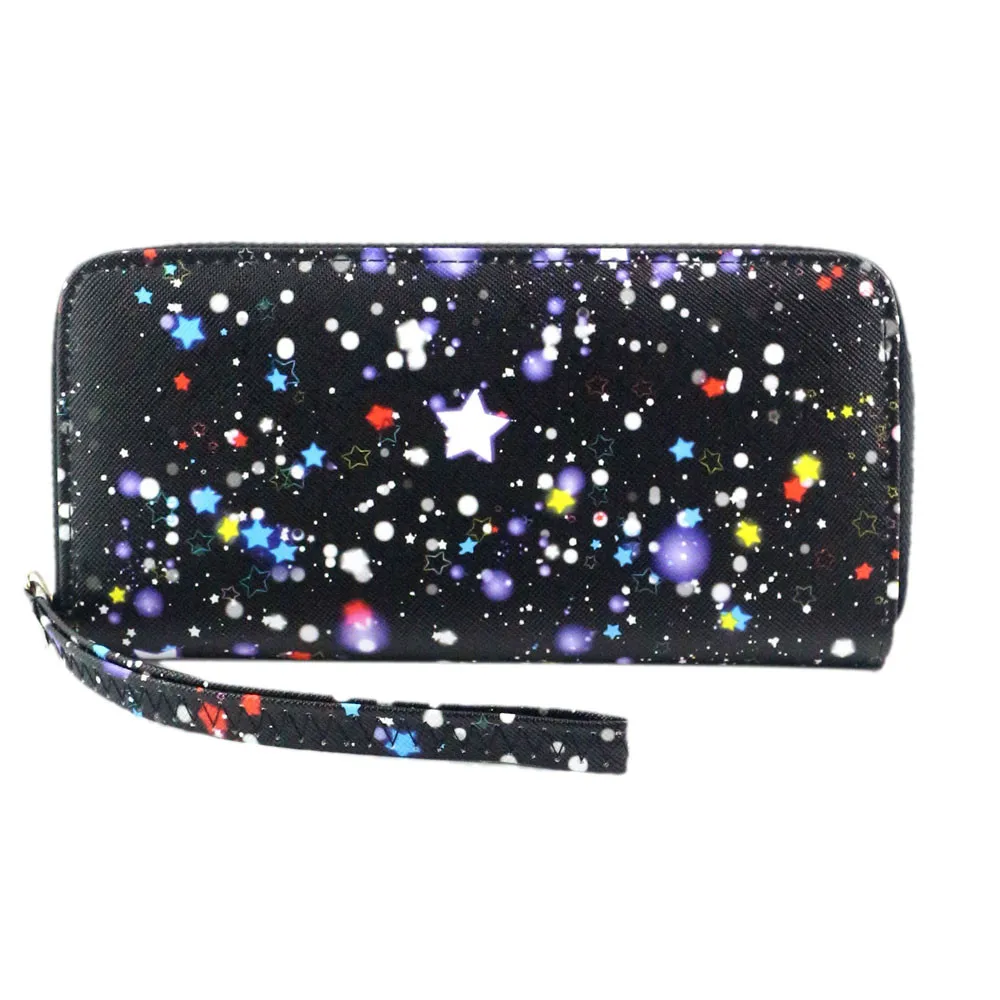 

Women Wallet Carteira New Fashion Clutch Star Pattern Artificial Leather Long Purse Wallet Card Holder Handbag Bag 2017