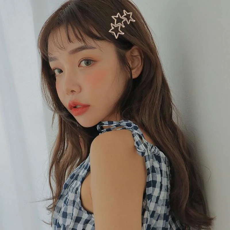 

1PC Elegant Temperament Full Pearl Hairpin Chic Wind Retro Star Edge Clip Hair Styling Accessories Triangle For Women Party Gift