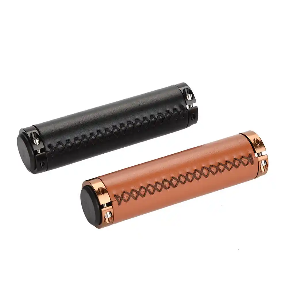 1 Pair Retro PU Leather Bicycle Handlebar Bike Handle Covers Grips Accessories