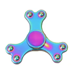 Многоцветный Кости Радуга три-Spinner игрушка из металла Austim руку игрушка Непоседа счетчик стресса игрушка