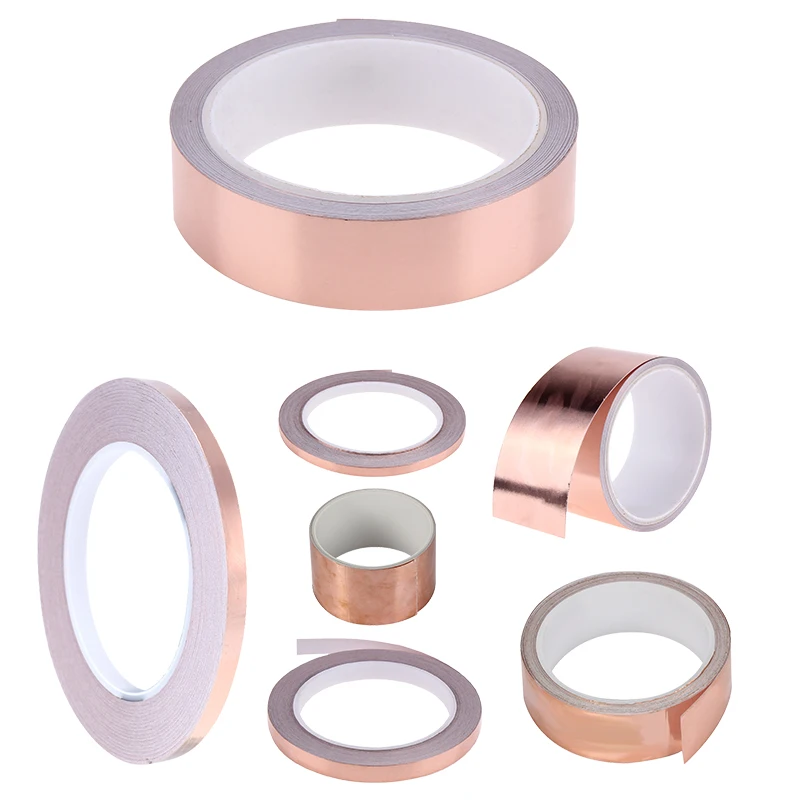 

10/2/5.5/11/30m Copper Tape Foil One Side EMI Shielding Guitar Slug Snail Barrier Single Conductive Copper Foil for Guitar