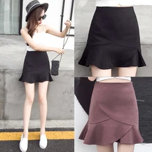 Новая летняя Корейская версия шифон, высокая талия рыбий хвост юбка половина на сумку на юбку бедра юбка