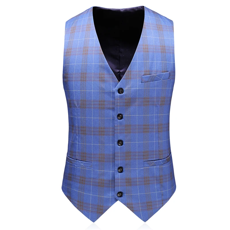 Double Breasted Plaid Suit for Men Light Blue Mens Suits Designers 2019 Terno Slim Fit Masculino Groom Wedding Suit Man Double Breasted Plaid Suit for Men Light Blue Mens Suits Designers 2019 Terno Slim Fit Masculino Groom Wedding Suit Man