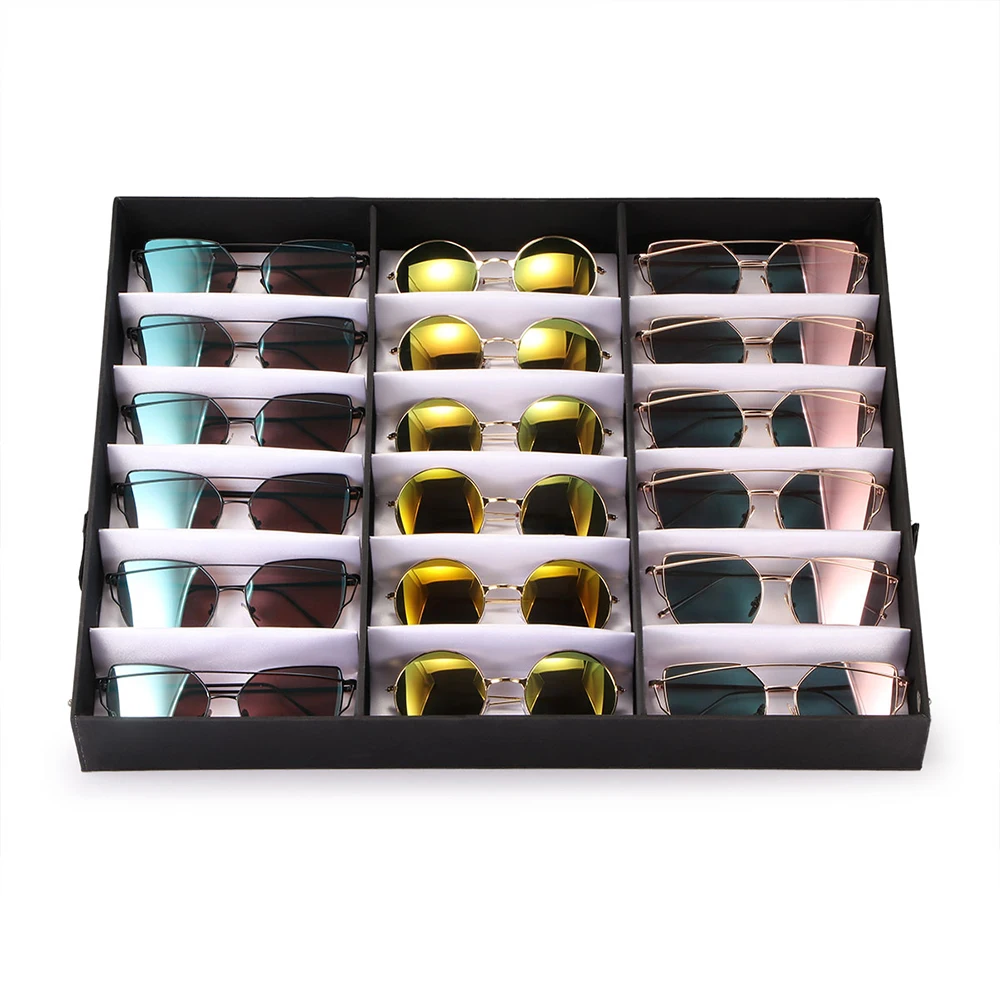 

1pc 18 Grid Jewelry glasses Shelf Showcase Glasses Display Box Storage Box