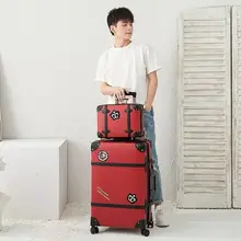 2019 New Retro torba podróżna Rolling bagaż zestawy 12 #8222 20 #8221 24 #8222 26 #8221 28 #8222 cal kobiety walizki wózek z kosmetyczne case torebka na kółkach tanie tanio GraspDream 3-6kg Spinner 35 39 39 45cm Unisex 48 57 63 68cm Zestaw bagaży 23 27 27 31cm blue red Travel bag Luggage bag Suitcase