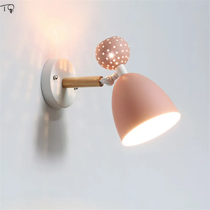 

Macaroon Led Wall Sconce Light Fixture Creative Simple Modern Background Children's Aisle Bedside Living Girl Room Decoration