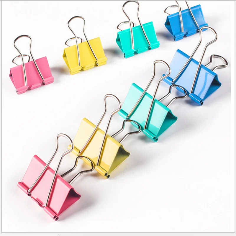 

10Pcs/Lot Metal Long Tail Clips 25mm Binder Clip Stationery Folder Office Study Family Learning Tools Colorful