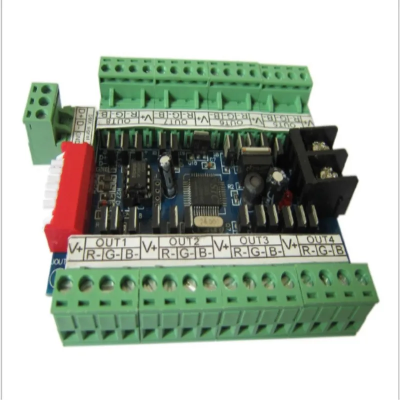 DMX512 декодер led контроллер 24CH DC 12-24 В 1 шт. светодиодный светильник полосы DMX-RELAY-24 канала реле использовать для светодиодных ламп rgb контроллер