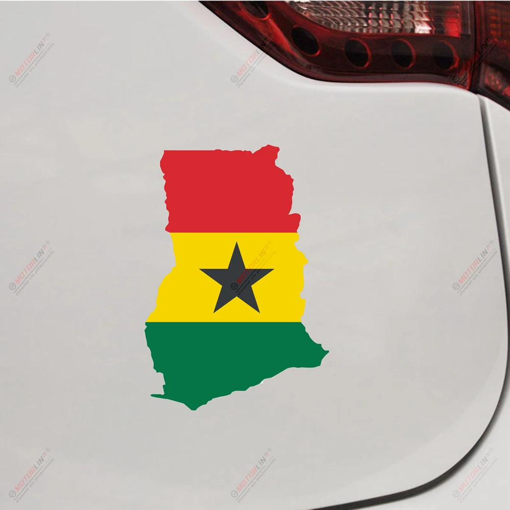 

Ghana Map Flag Ghanaian Decal Sticker Car Vinyl Reflective pick size