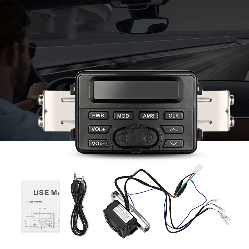 DC 12 В Водонепроницаемый мотоцикл аудио BlueTooth MP3 плеер Динамик стерео fm радио