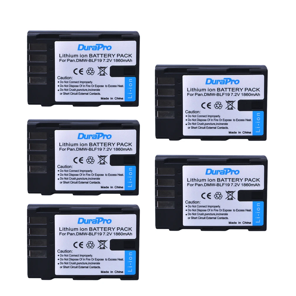 

5pc 7.2V 1860mAh DMW-BLF19 DMW BLF19 BLF19 Rechargeable Li-ion Battery for Panasonic Lumix DMC-GH3 DMC GH3 GH4 DMC-GH4 Camera