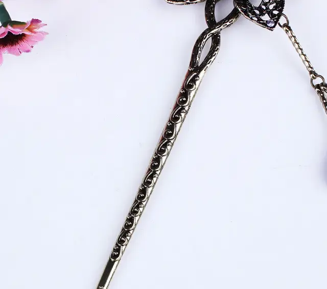 Ancient Chinese Bridal Hair Sticks For Women Blue Gems Dangle