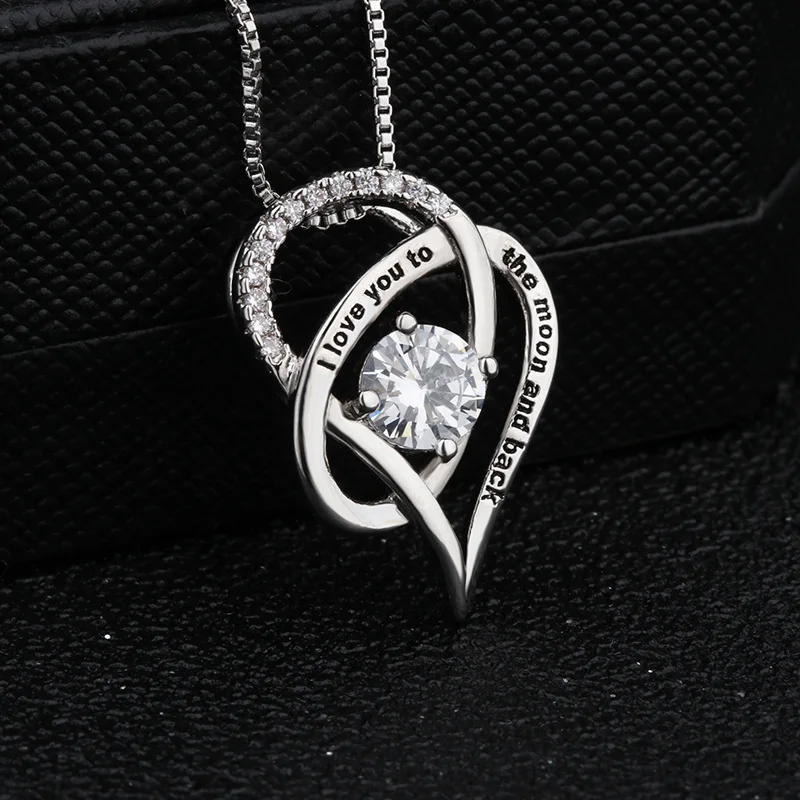 heart cubic zirconia necklaces  (1)