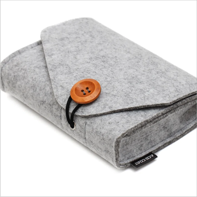 

Home Storage Organization 1 Pcs Key Coin Package Mini Felt Pouch Earphone SD Card Power Bank Data Cable Travel Organizer