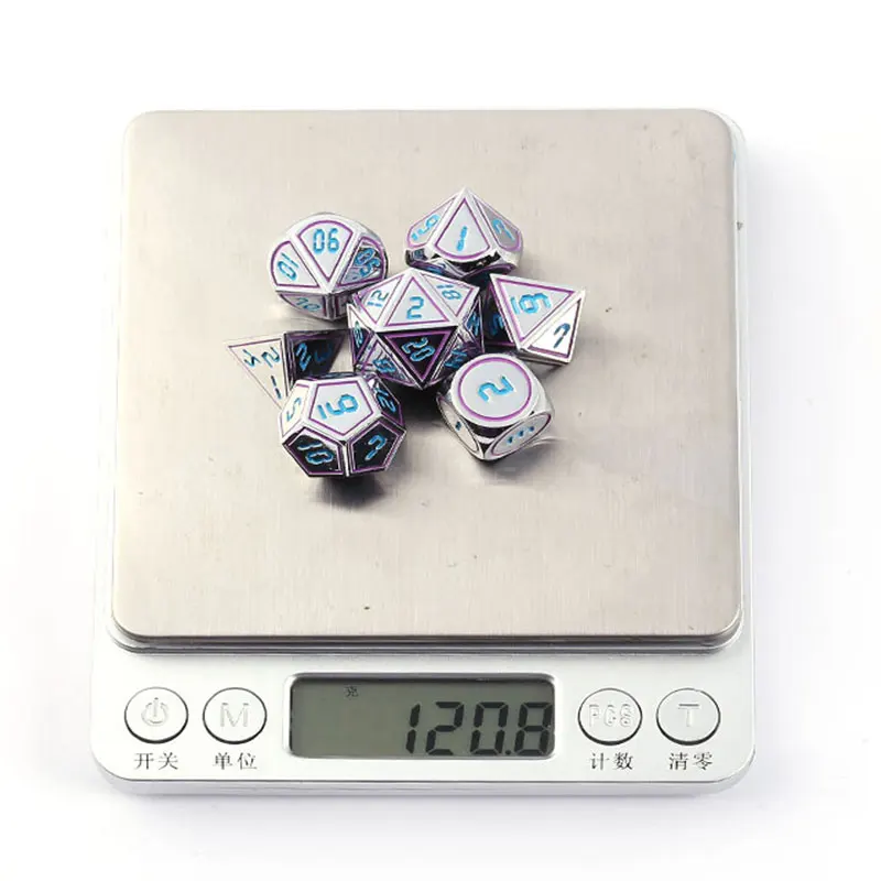 Chengshuo dnd dice metal rpg set polyhedral dungeons and dragons d20 10 8 12 table game Zinc alloy silvery dices pattern digital Chengshuo dnd dice metal rpg set polyhedral dungeons and dragons d20 10 8 12 table game Zinc alloy silvery dices pattern digital