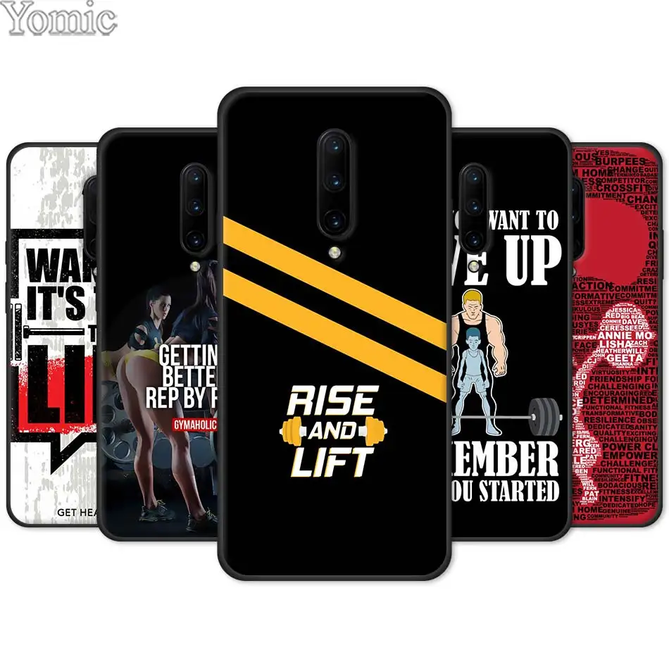 

Black Silicone Case for Oneplus 7 7 Pro 6 6T 5T Phone Case for Oneplus 7 7Pro Soft TPU Cover Shell Bodybuilding Gym Fitness