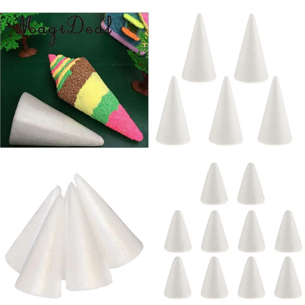 

20x Blank DIY Christmas Tree Cone Shape Polystyrene Styrofoam Foam for Modeling Craft DIY Painting Drawing 70/100/150mm