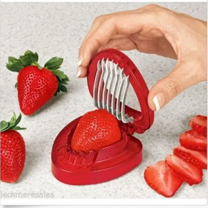 1pcs 2015 new strawberries cut fruit knife SIMPLY SLICE STAINLESS STEEL BLADE STRAWBERRY SLICER
