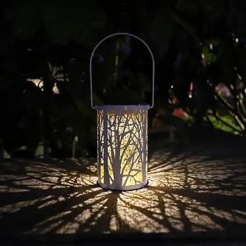 

LED Solar Lantern Retro Hanging Lamp Solar Powered Metal Lantern Outdoor Waterproof Solar Light Lamp Decors for Patio Garden