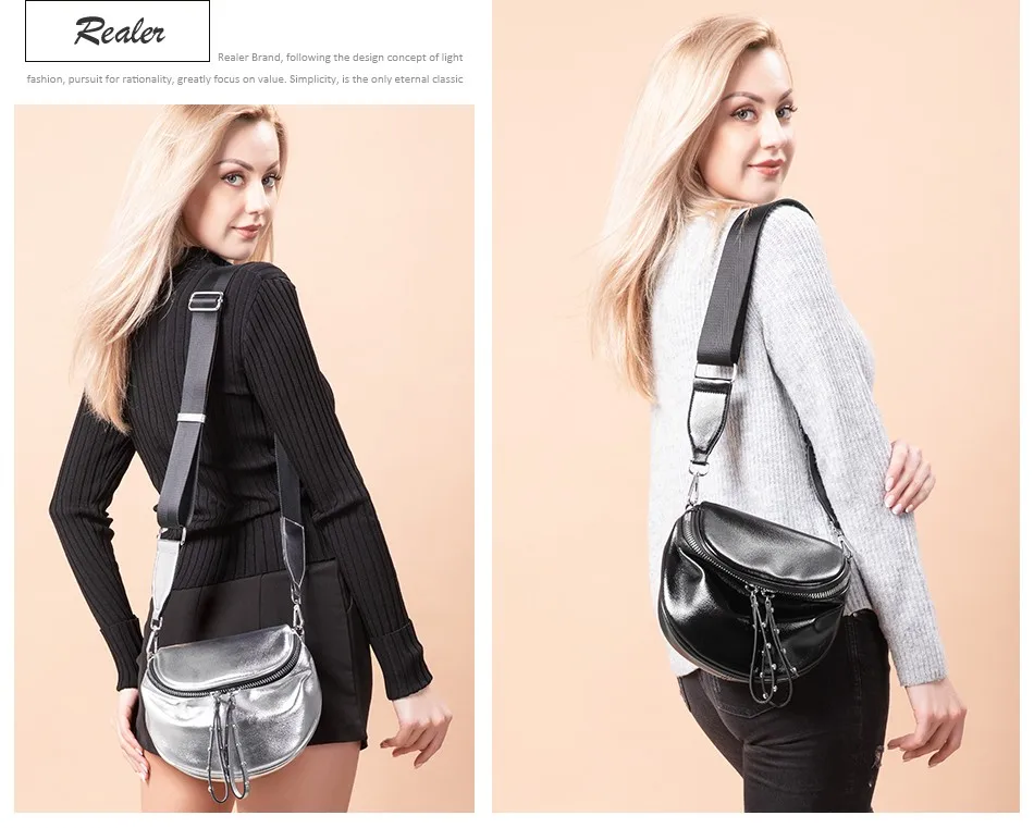 REALER женская сумка через плечо модные сумки из искусственной кожи маленькая сумка на плечо для дам высокого качества широкий ремень