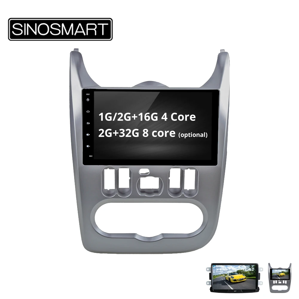 

SINOSMART 4 Core/8 Core CPU, 2G RAM Android 8.1 Car GPS Navigation for Renault Dacia Logan Sandero Duster