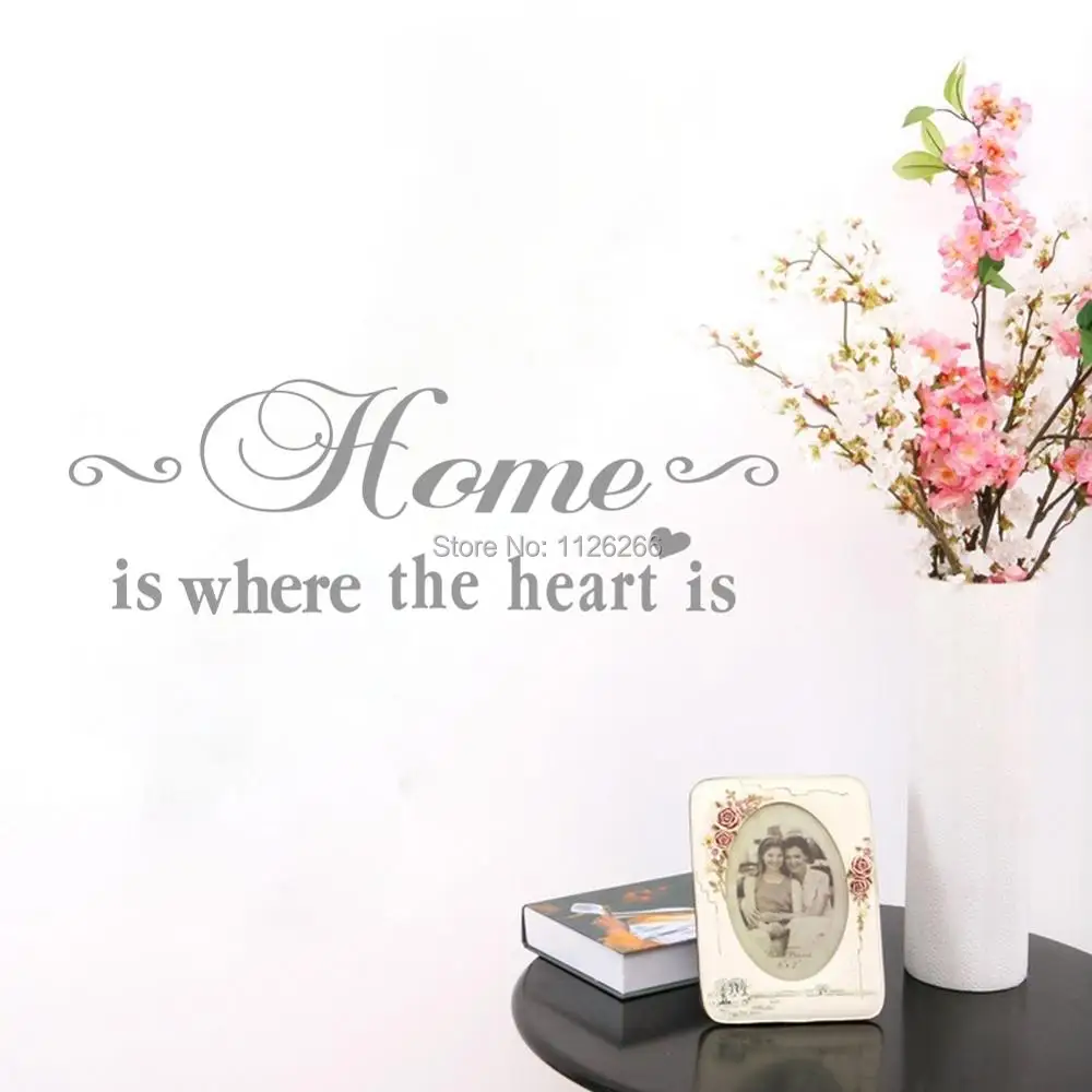 Home Is Where the Heart Is Vinyl Wall Lettering Stickers Quotes and