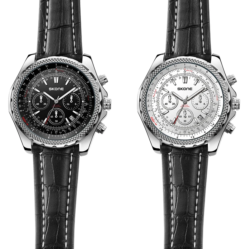 men leather stainless watch 10