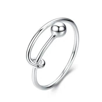 

Adjustable Rings for Women 925 Sterling Silver Rings Round Bead Minimalist Finger Ring for Size 6 7 8 Fine Jewelry SCR520