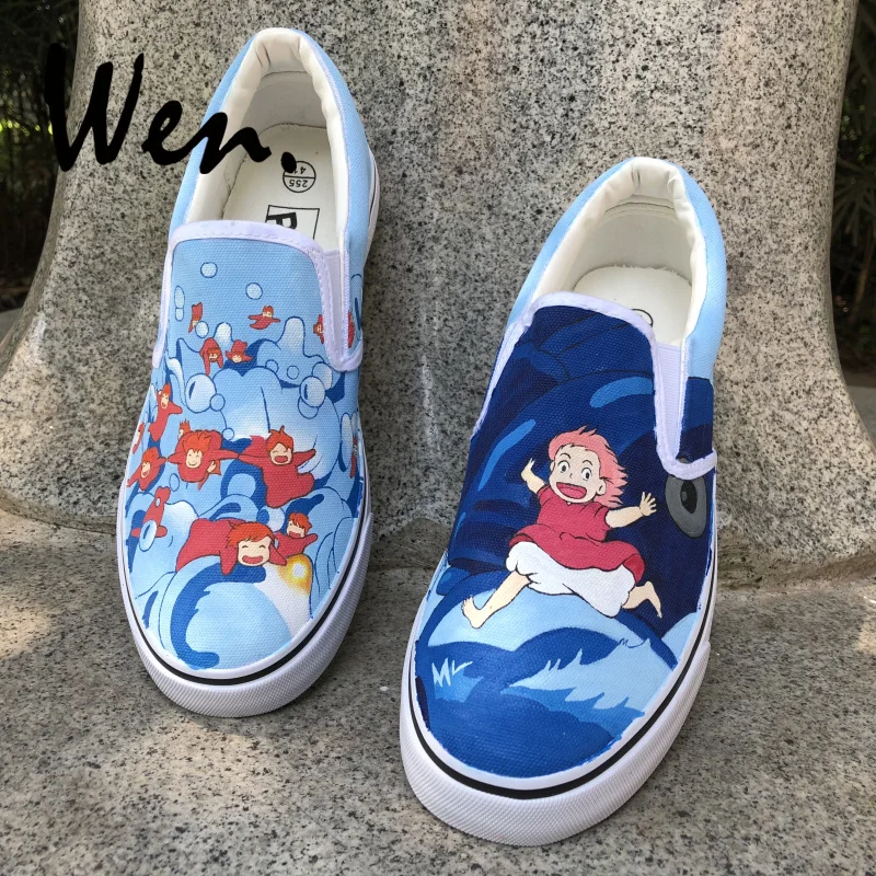 Wen Women Lazy Shoes Anime Hand Painted 