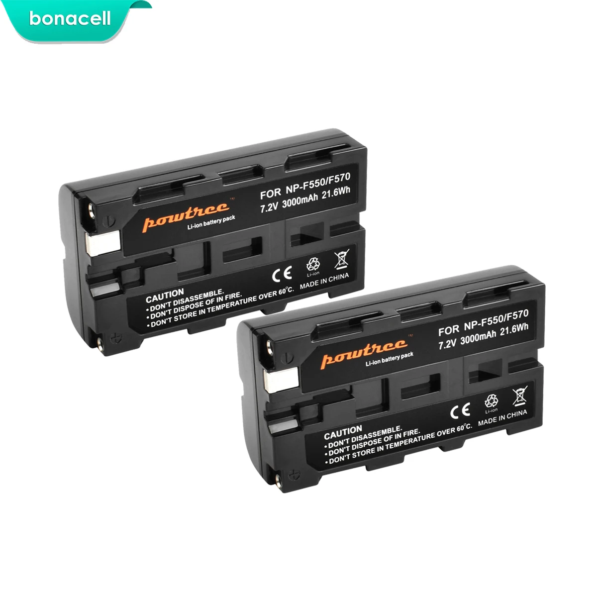 Bonacell 3000 мА/ч, NP-F550 NP F550 NPF550 Камера Батарея для sony NP-F330 NP-F530 NP-F570 NP-F730 NP-F750 Hi-8 GV-D200 D800 L50 - Цвет: 2 Pack Battery