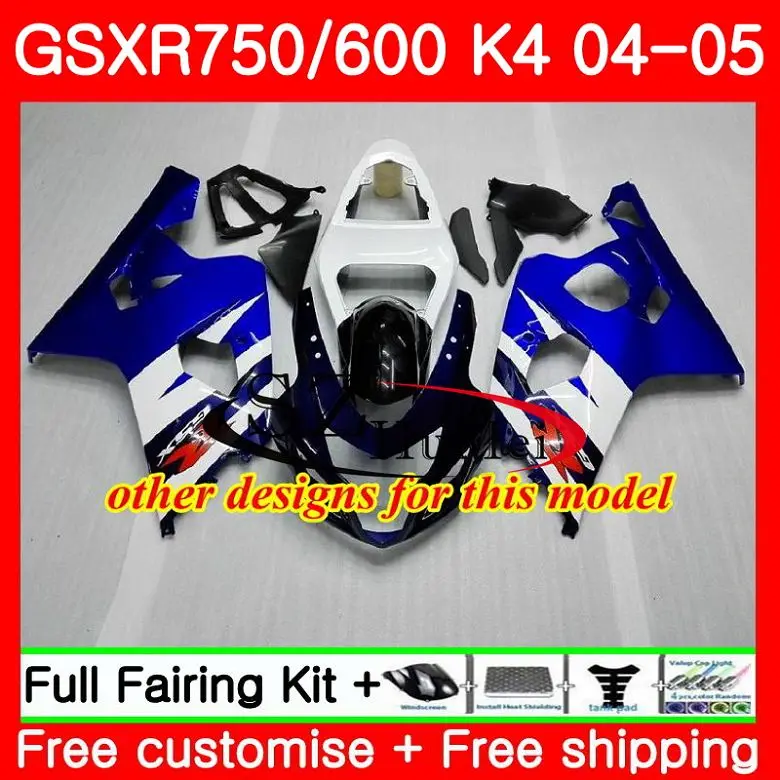 Комбинезоны для SUZUKI GSXR 600 R600 GSXR 750 04 05 K4 GSX-R750, ювелирные изделия, красная 30SH16 GSX-R600 GSXR750 04 05 GSXR600 2004 2005 обтекатели