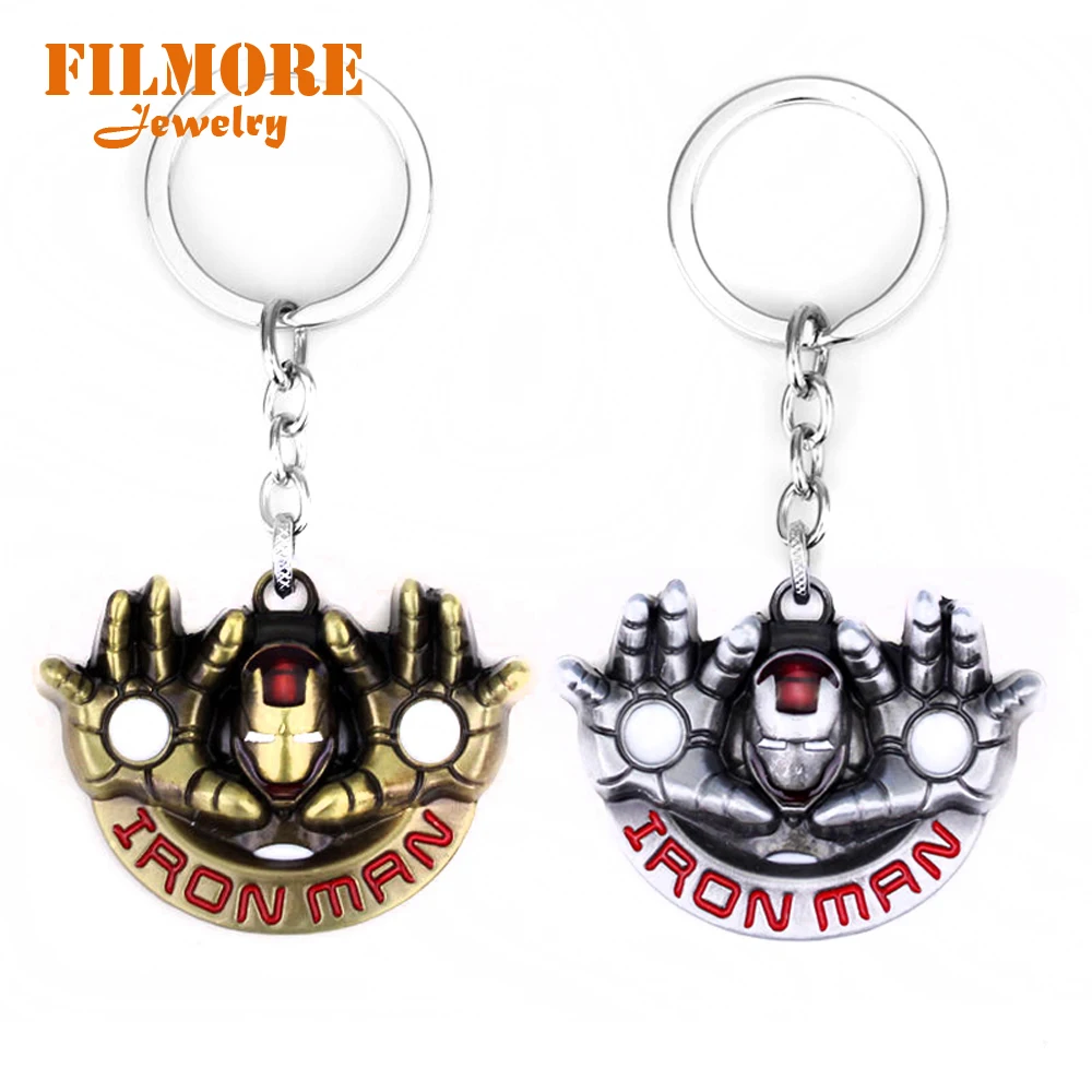 

Fashion Movie Jewelry DC Justice League Iron Man Metal Keychain Super Hero Avengers 3 Keyring Pendant For Men Women Wholesale