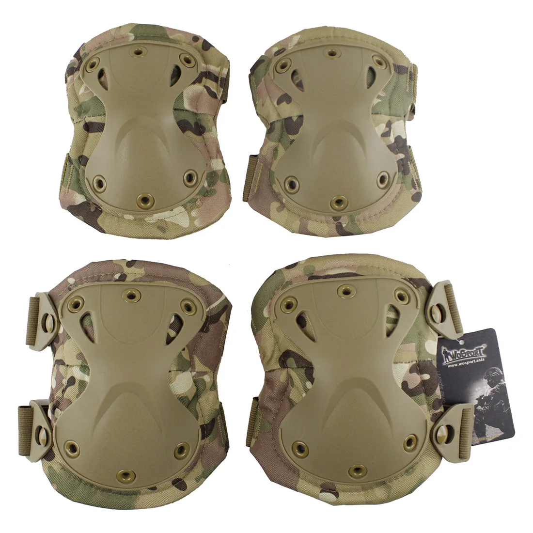 

NFSTRIKE 4Pcs WST Kong Kim Kneecap Kneepads Knee Elbow Pads Tactical Protection Set For Cycling Mountain Climbing Wargame