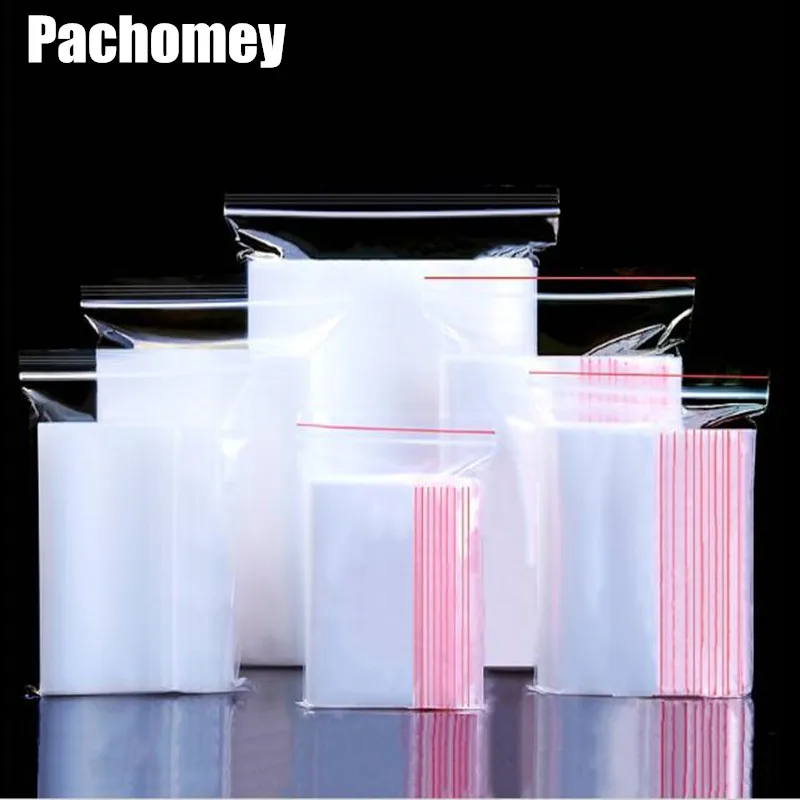 100pcs/lot Clear Plastic Bag Transparent Bags Ziplock Packaging Self Adhesive Seal Waterproof Bags 19040201