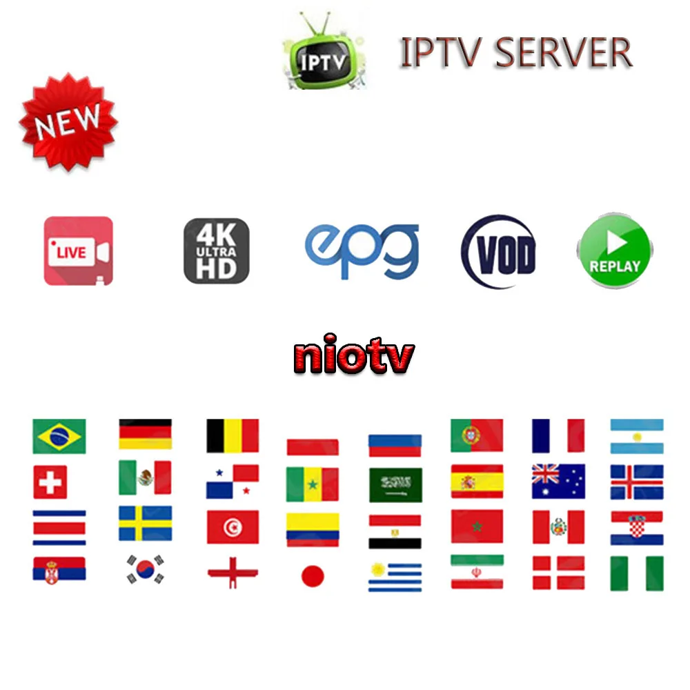 

Niotv IPTV Subscription arabic europe french italian stream live tv code m3u iptv 1800 channels and 2000 films
