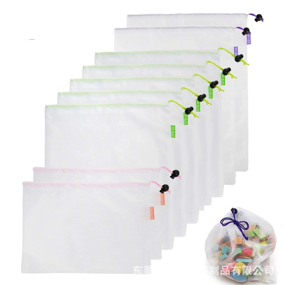 Reusable Mesh Supermarket Shopping Bags Washable Eco Friendly Shop Bag Grocery Fruit Vegetable Toys Sundries Storage Custom Bag