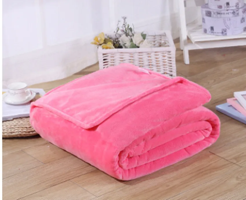 150*200 см 180*200 см 200*230 см Фланелевое однотонное одеяло для дивана, постельных принадлежностей, мягкая зимняя простыня в клетку - Цвет: watermelon red