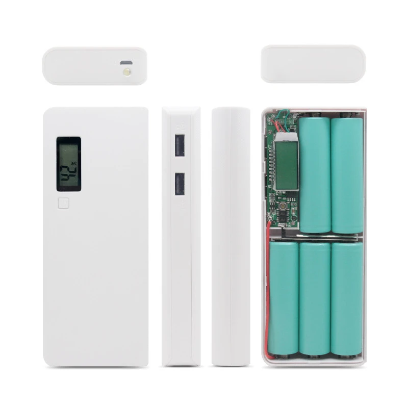 Внешний аккумулятор 5x18650 с двумя USB портами и светодиодной подсветкой| |