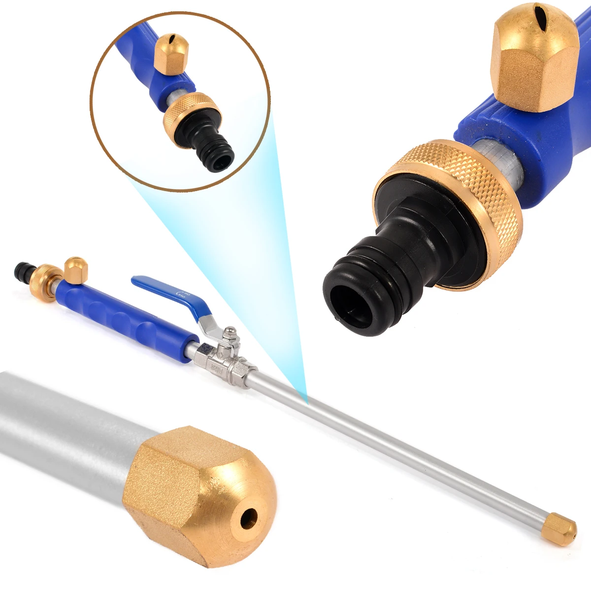 High Pressure Washing Water Gun Hydro Jet Washer Water Spray Tool Nozzle Wand Connection Adapter for Car Auto Cleaning