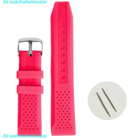 22mm Watermelon Pink Silicone Jelly Rubber Ladies Watch Band Straps WB1051X22JB