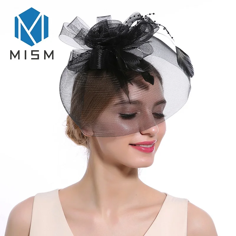 

M MISM New Cocktail Hair Clips For Women Hair Accessories Fascinator Headwear Hairpin Feather Flowers Decoration Party Headpiece