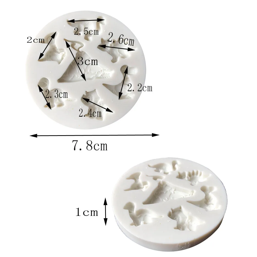 Маленький динозавр форма силиконовая форма помадка торт плесень инструмент для шоколадной помадки K057