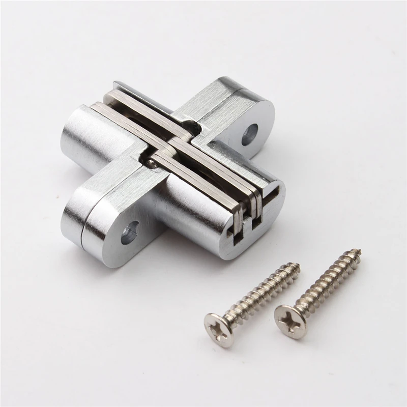 MTSPACE Durable 1pcs 304 Stainless Steel Hidden Hinges Invisible Concealed Cross Door Hinge Bearing 20KG With Screw 13x45mm