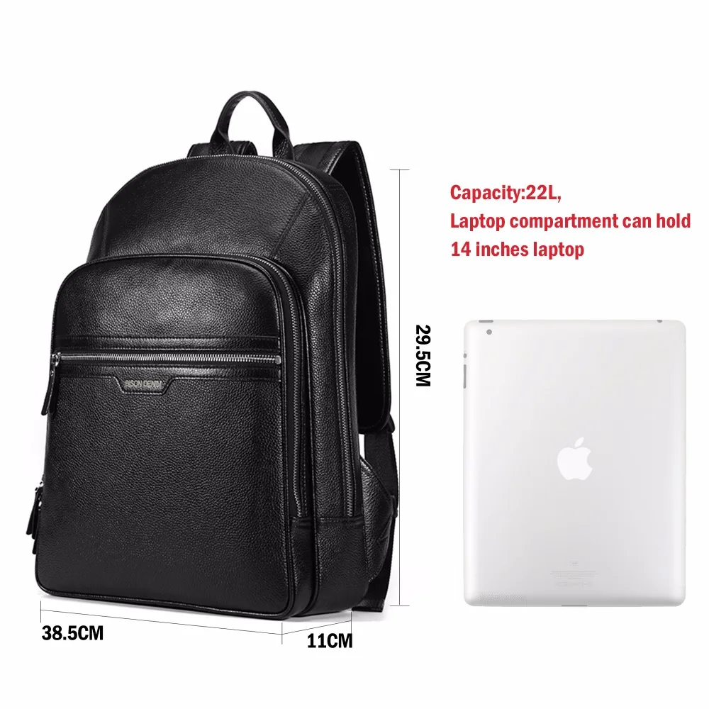 BISON DENIM 2017 Genuine Leather Backpack School Laptop Backpack Travel Backpack Male Fashion Backpack Schoolbag N2337 16