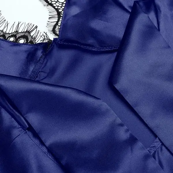 Avidlove для женщин Лоскутная Ночная рубашка кружево атлас рукавов сексуальное женское белье Ночное полые платье комбинация пижамы Babydoll для